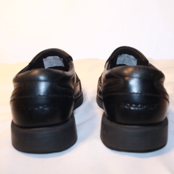 Rockport Size 8.5 Wide Black Leather STYLE LEADER 2 Bike Toe Slip On Loafer - Picture 5 of 13